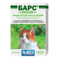 Барс Капли для кошек 1 мл. 3 пип. в упак.