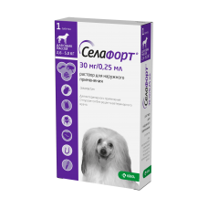 Селафорт 30 мг для собак от 2,6 до 5 кг (КРКА), пип. 0,25 мл