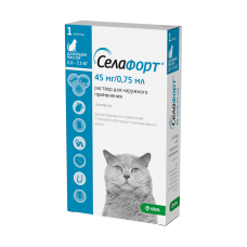Селафорт 45 мг для кошек от 2,6 до 7,5 кг (КРКА), пип. 0,75 мл