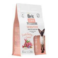 Brit Care сухой корм для кошек с чувствительным пищеварением, индейка, ягненок, 400 г