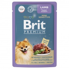 Brit Premium пауч для собак с чувствительным пищеварением, ягненок, морковь, 85 г