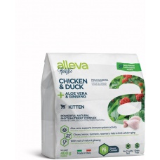 Сухой корм для кошек Alleva Holistic, курица, утка, сахарный тростник и женьшень, 400 г
