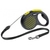 FLEXI Design S Cord 5 m Поводок-рулетка черная/желтый горошек, трос, до 12 кг