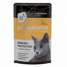 Probalance корм консервы Immuno Protection для кошек, кролик в соусе, пауч, 85г