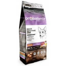 Probalance корм сухой Gourrmet diet Adult для собак c говядиной и кроликом, 15кг