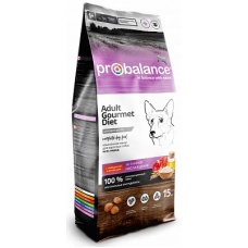 Probalance корм сухой Gourrmet diet Adult для собак c говядиной и ягненком, 15кг