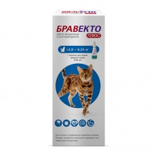 Бравекто Плюс капли на холку для кошек 250мг (2,8-6,2 кг) (1 пип/уп)