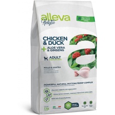 Сухой корм для взрослых собак средних пород Alleva Chicken & Duck + Aloe vera & Ginseng Medium