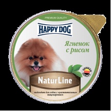 ХэппиДог Natur Line Паштет для собак, Ягненок с рисом, ламистер 0,125 кг 72253