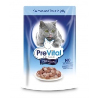 PreVital Premium консервы с лососем и форелью в желе для кошек, 100 г