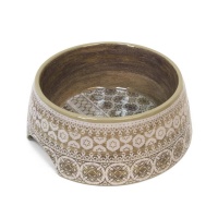 TARHONG Миска для животных "Moroccan Wood", древесная с рисунком, 18х18х7,1см (590мл)