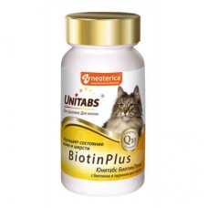 ЮНИТАБС BiotinPlus с Q10 Витамины для кошек 120таб. U301