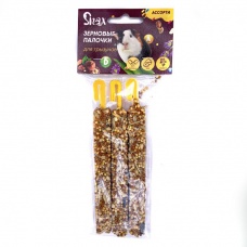 Зерновые палочки для грызунов "Snax" ассорти (витам. и минер., люцерна, орех) 3 шт (75г)