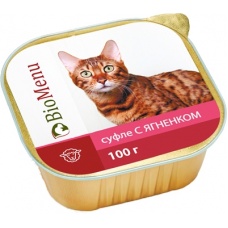 BioMenu консервы для кошек суфле с Ягненком