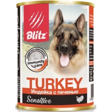 Blitz Sensitiveконсервы для собак Индейка с печенью, 400 г
