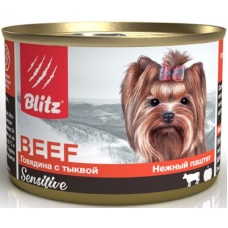 Blitz Sensitiveконсервы для собак паштет Говядина с тыквой, 200 г