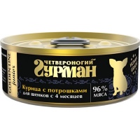 Четвероногий Гурман Golden консервы для щенков Курочка с потрошками в желе