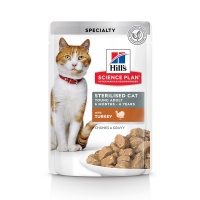 Влажный корм Hill's для молодых стерилизованных кошек, пауч с индейкой, 85 г